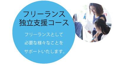 《フリーランス・独立支援コース》フリーランスとして必要な様々なことをサポートいたします。